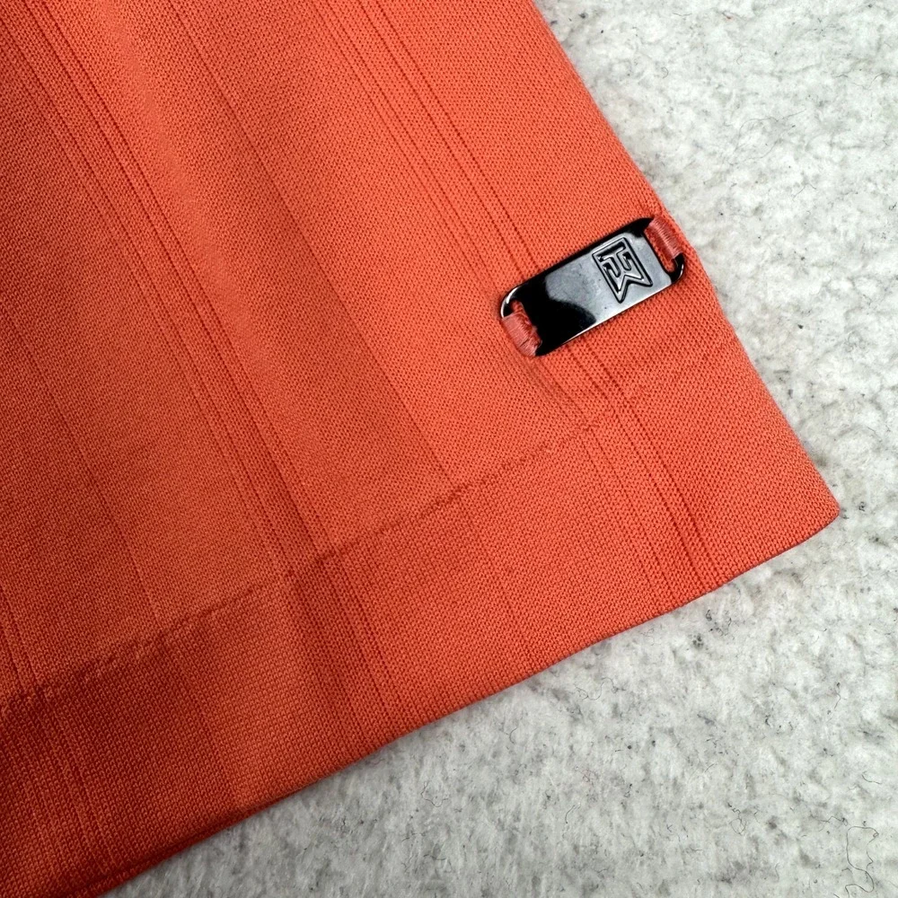 Nike Tiger Woods Collection Polo Men's Large Orange Performance Golf‎ Shirt